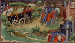 Transport du tombeau de Jean III le Bon et Guerre de succession qui s'en suit, Grandes Chroniques de France de Jean Froissart